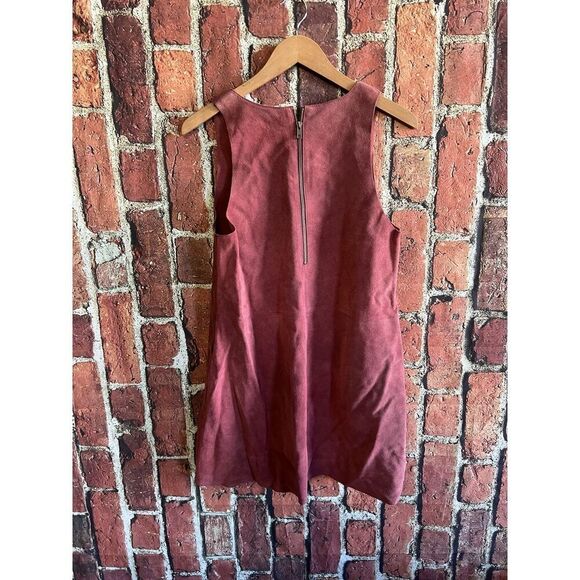 Free People Women's Retro Love Cow Suede Mini Dress in Maroon Size Small - Picture 2 of 3